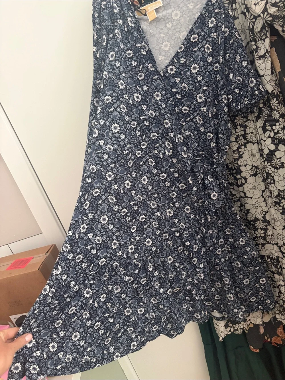 MICHAEL Michael Kors Women’s Navy Floral Wrap Dress
